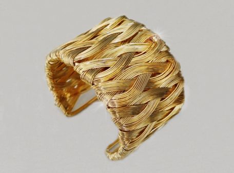 Gold Weave : 18k Gold plated womens bracelet fit for a Royal
