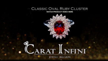 Classic oval ruby cluster ring - fashion ring from CARAT INFINI